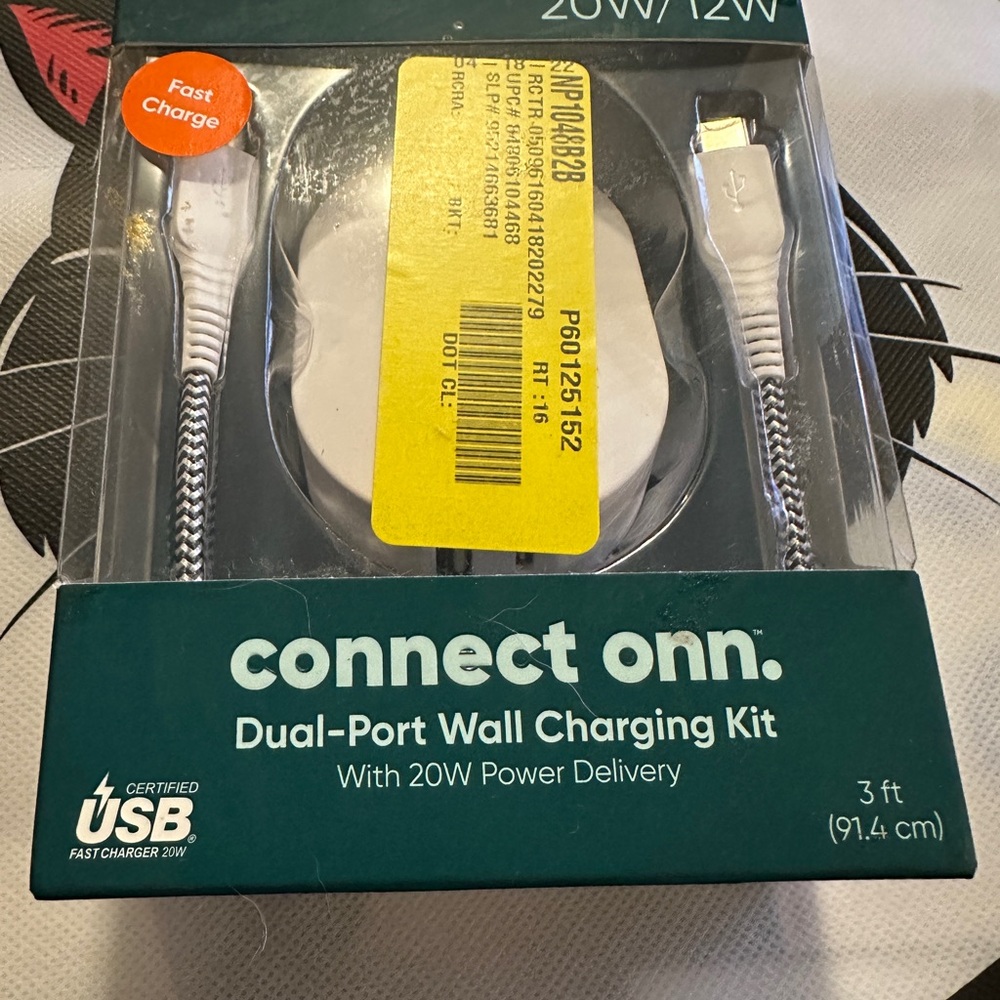White Dual-Port Wall Charger for Cell Phones